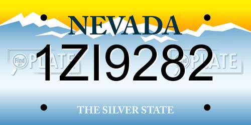 1ZI9282 Nevada License Plate