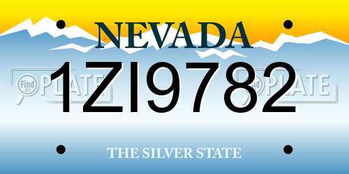 1ZI9782 Nevada License Plate