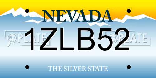 1ZLB52 Nevada License Plate
