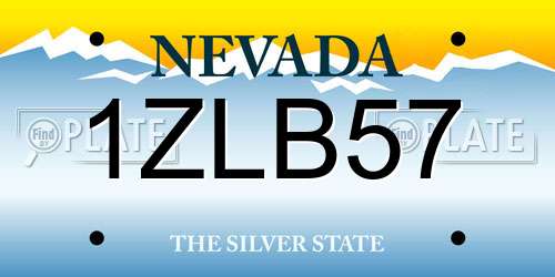 1ZLB57 Nevada License Plate