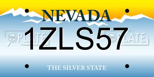 1ZLS57 Nevada License Plate