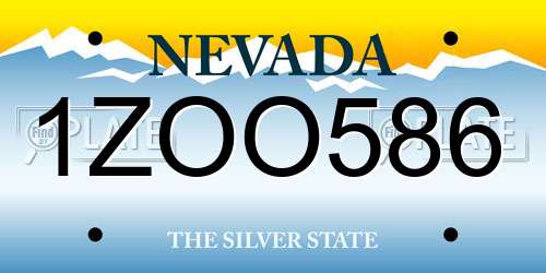 1ZOO586 Nevada License Plate