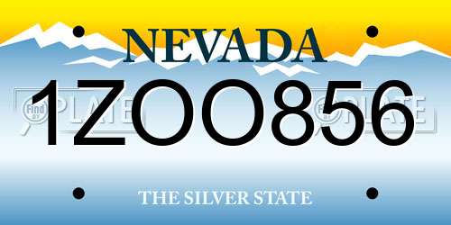 1ZOO856 Nevada License Plate