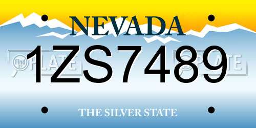 1ZS7489 Nevada License Plate