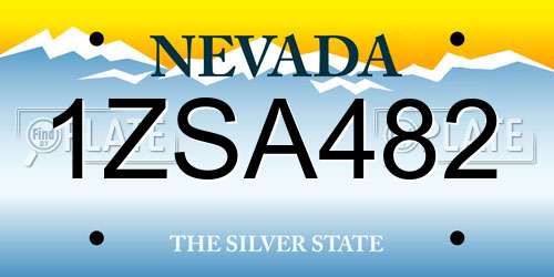 1ZSA482 Nevada License Plate