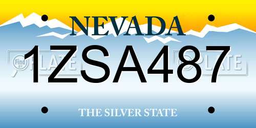 1ZSA487 Nevada License Plate