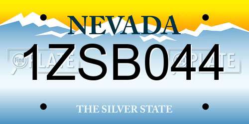 1ZSB044 Nevada License Plate