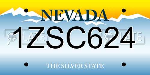 1ZSC624 Nevada License Plate