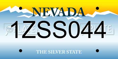 1ZSS044 Nevada License Plate
