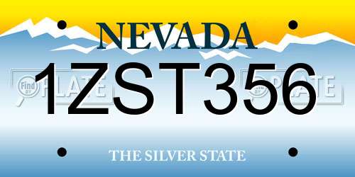 1ZST356 Nevada License Plate
