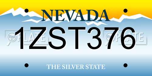 1ZST376 Nevada License Plate