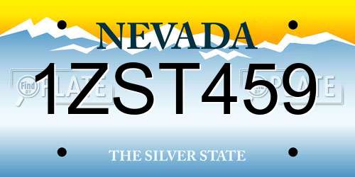 1ZST459 Nevada License Plate