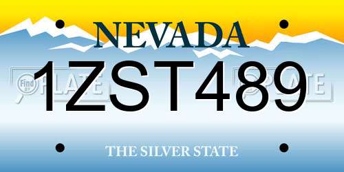 1ZST489 Nevada License Plate