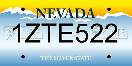 1ZTE522 Nevada License Plate