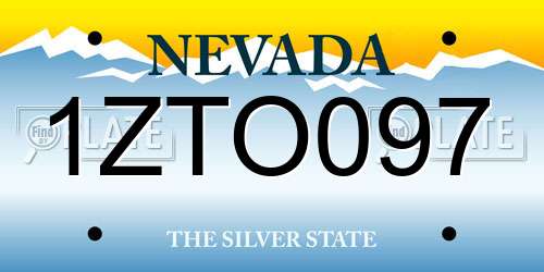 1ZTO097 Nevada License Plate