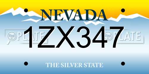 1ZX347 Nevada License Plate