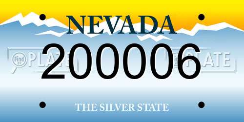 200006 Nevada License Plate