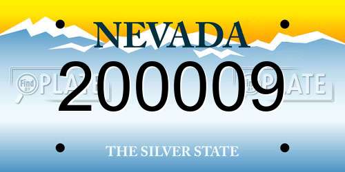 200009 Nevada License Plate