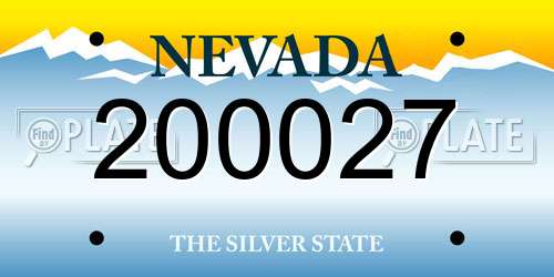 200027 Nevada License Plate