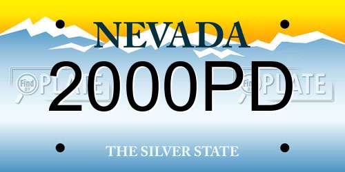 2000PD Nevada License Plate