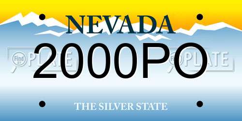 2000PO Nevada License Plate