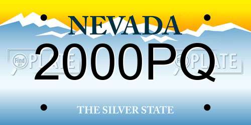 2000PQ Nevada License Plate