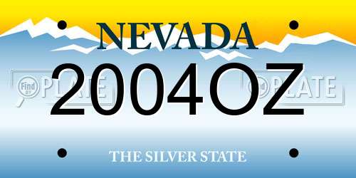 2004OZ Nevada License Plate