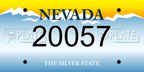 20057 Nevada License Plate