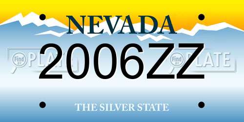 2006ZZ Nevada License Plate
