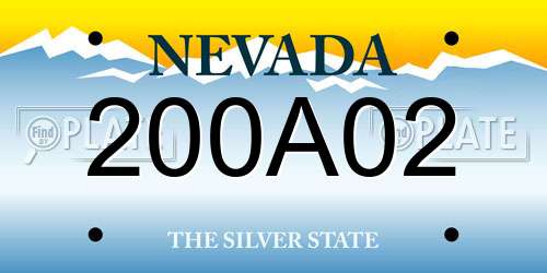 200A02 Nevada License Plate