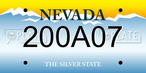 200A07 Nevada License Plate