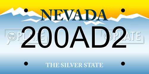 200AD2 Nevada License Plate