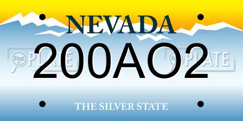 200AO2 Nevada License Plate
