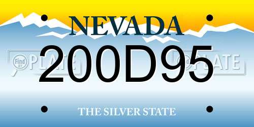 200D95 Nevada License Plate