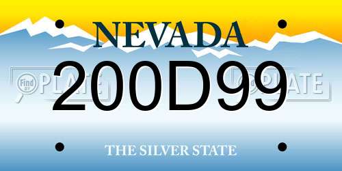 200D99 Nevada License Plate