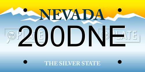 200DNE Nevada License Plate