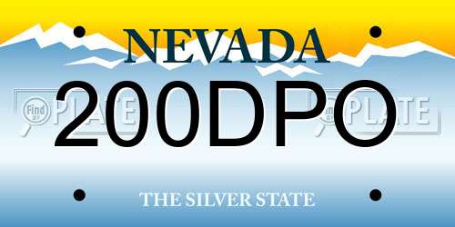200DPO Nevada License Plate