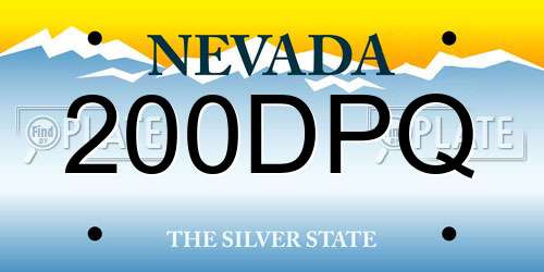 200DPQ Nevada License Plate