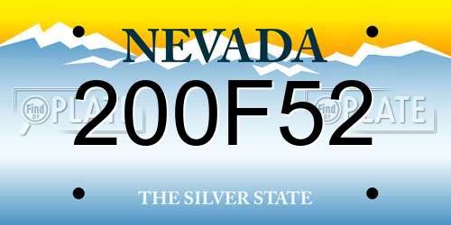 200F52 Nevada License Plate
