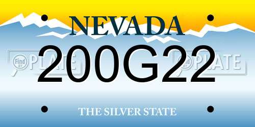 200G22 Nevada License Plate