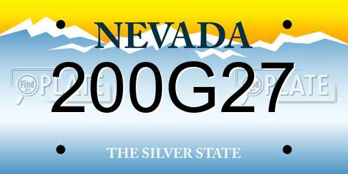 200G27 Nevada License Plate