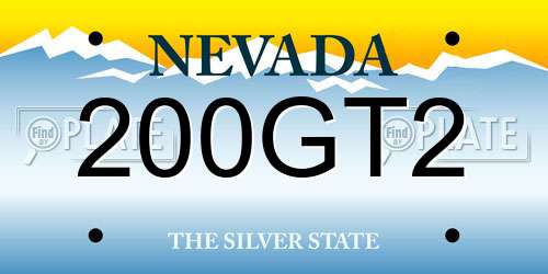 200GT2 Nevada License Plate