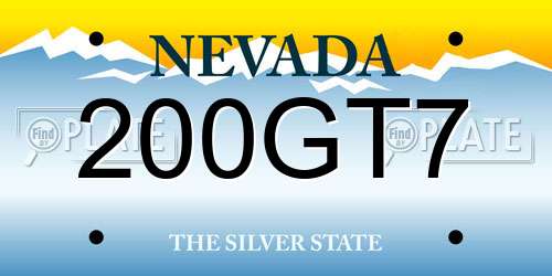 200GT7 Nevada License Plate