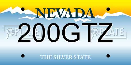 200GTZ Nevada License Plate