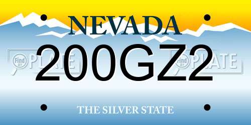 200GZ2 Nevada License Plate