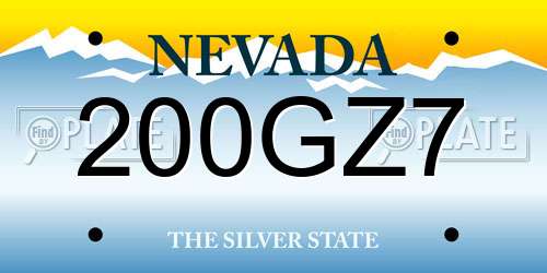 200GZ7 Nevada License Plate