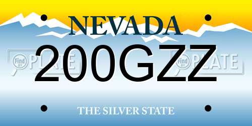 200GZZ Nevada License Plate