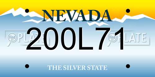200L71 Nevada License Plate