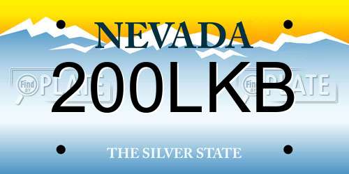 200LKB Nevada License Plate