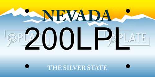 200LPL Nevada License Plate